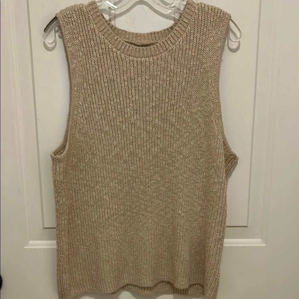Ryegrass Beige Tan Knit Sleeveless Vest XL
